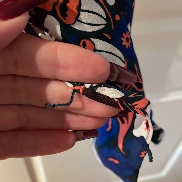 10 Crosby Derek Lam Floral Blouse - Blue and Red - Picture 5 of 11